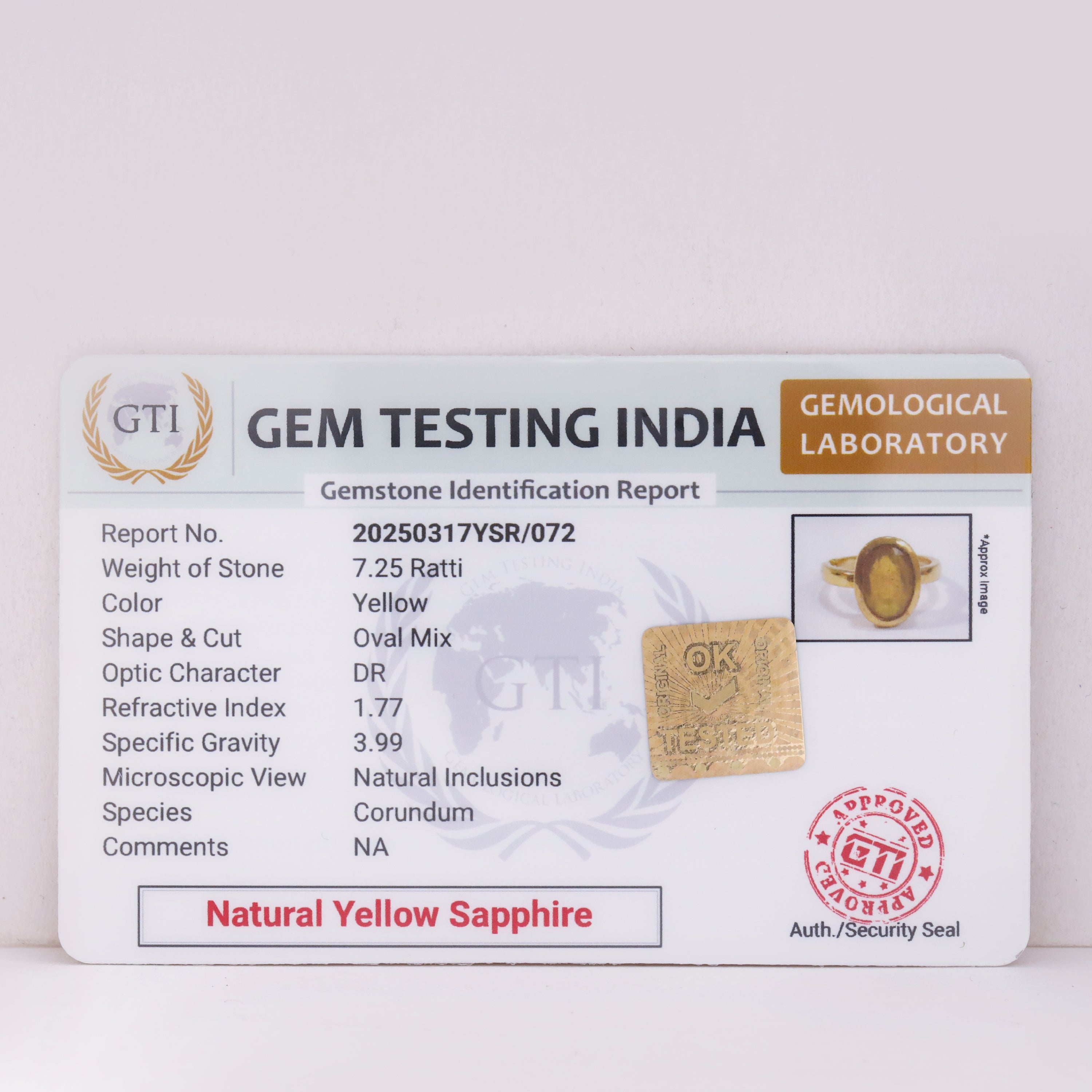High Quality Yellow Sapphire (Pukhraj) Ring in Panchdhatu