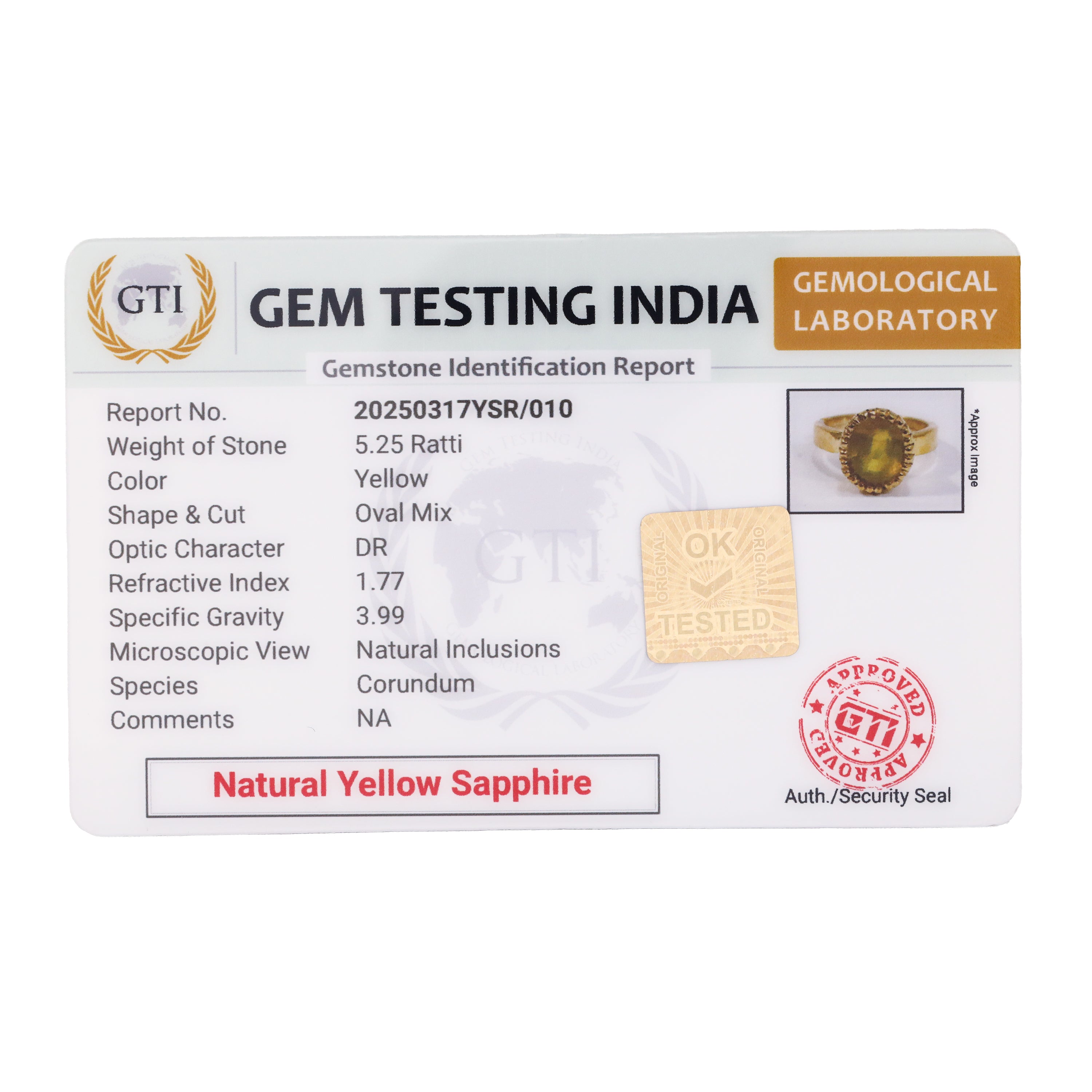 High Quality Yellow Sapphire (Pukhraj) Ring in Panchdhatu