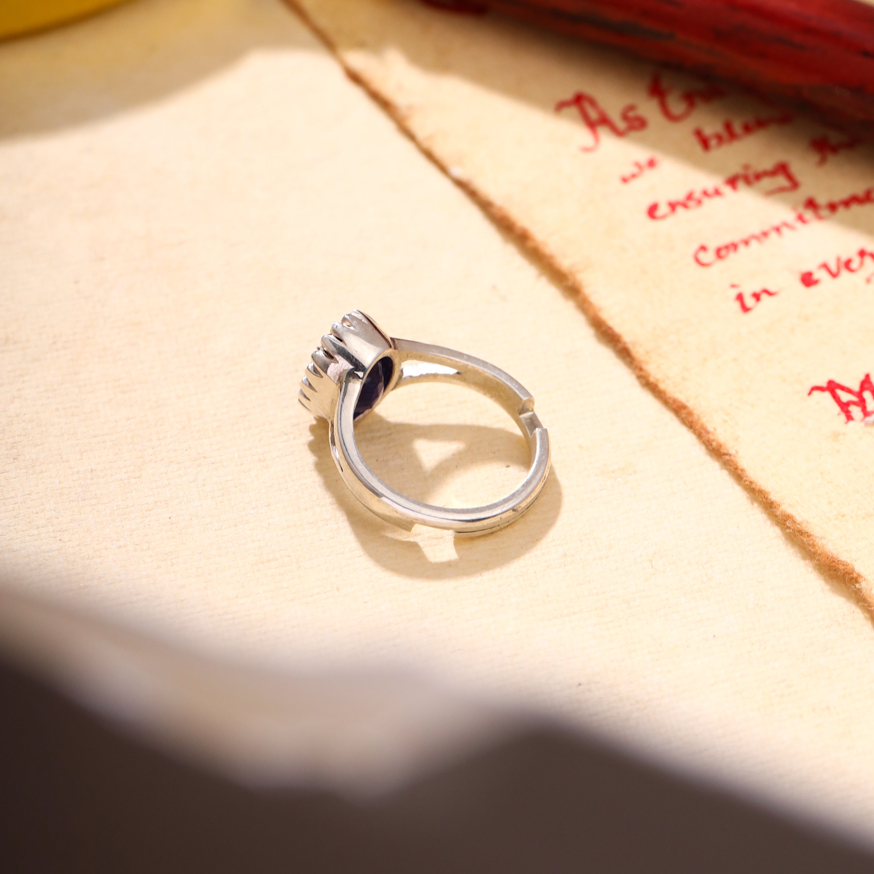 Blue Sapphire (Neelam) ring in Silver