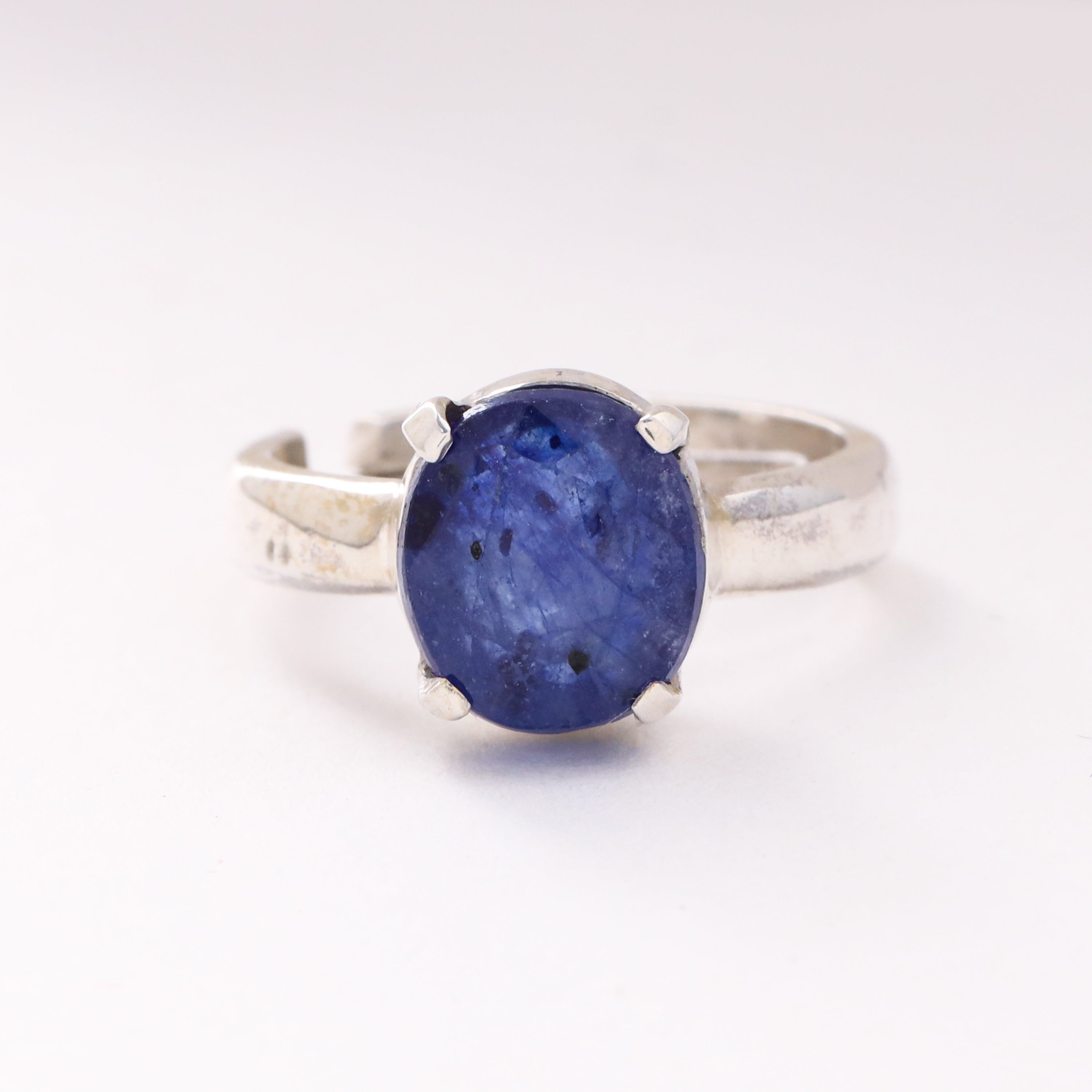 Blue Sapphire (Neelam) ring in Silver