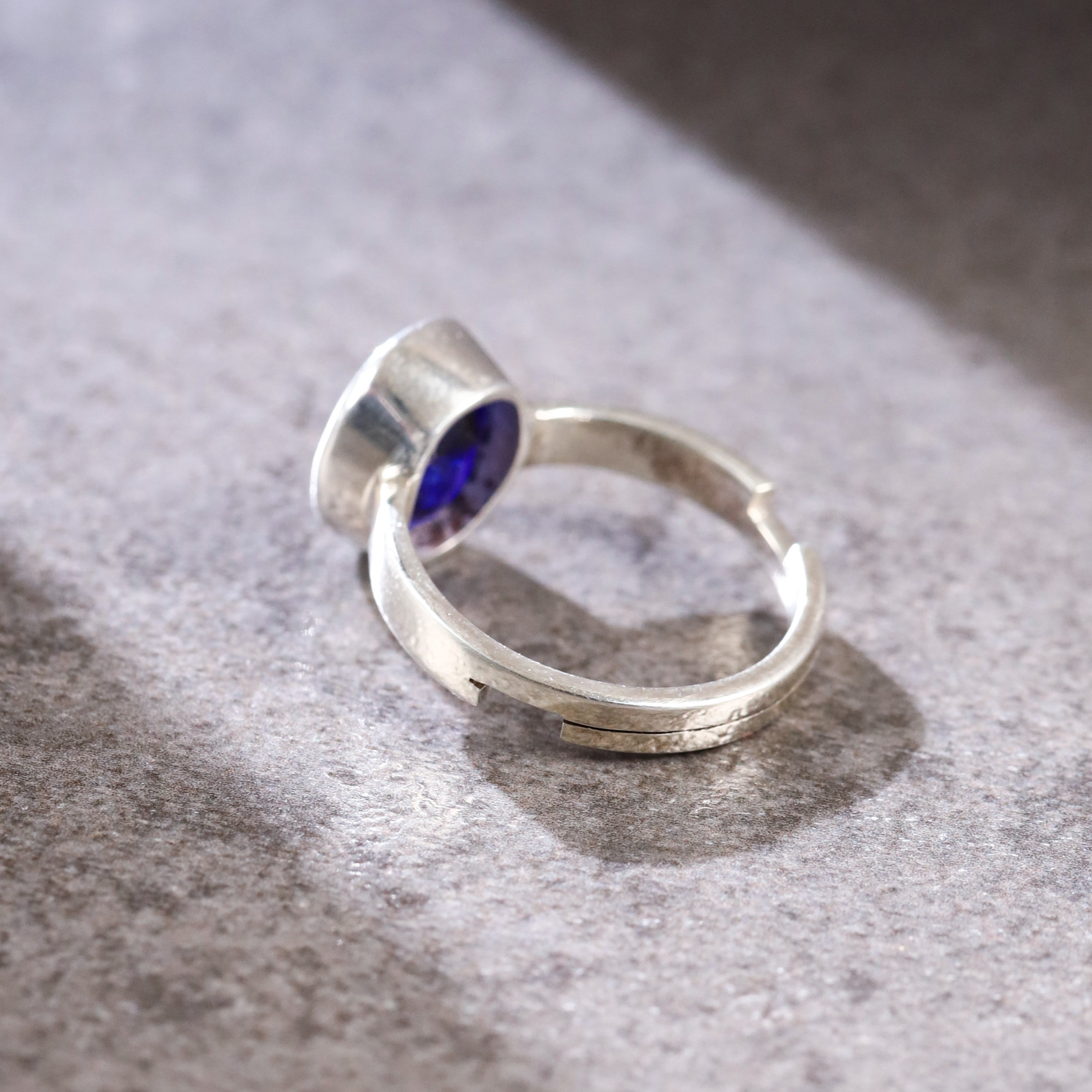 Blue Sapphire (Neelam) ring in Silver