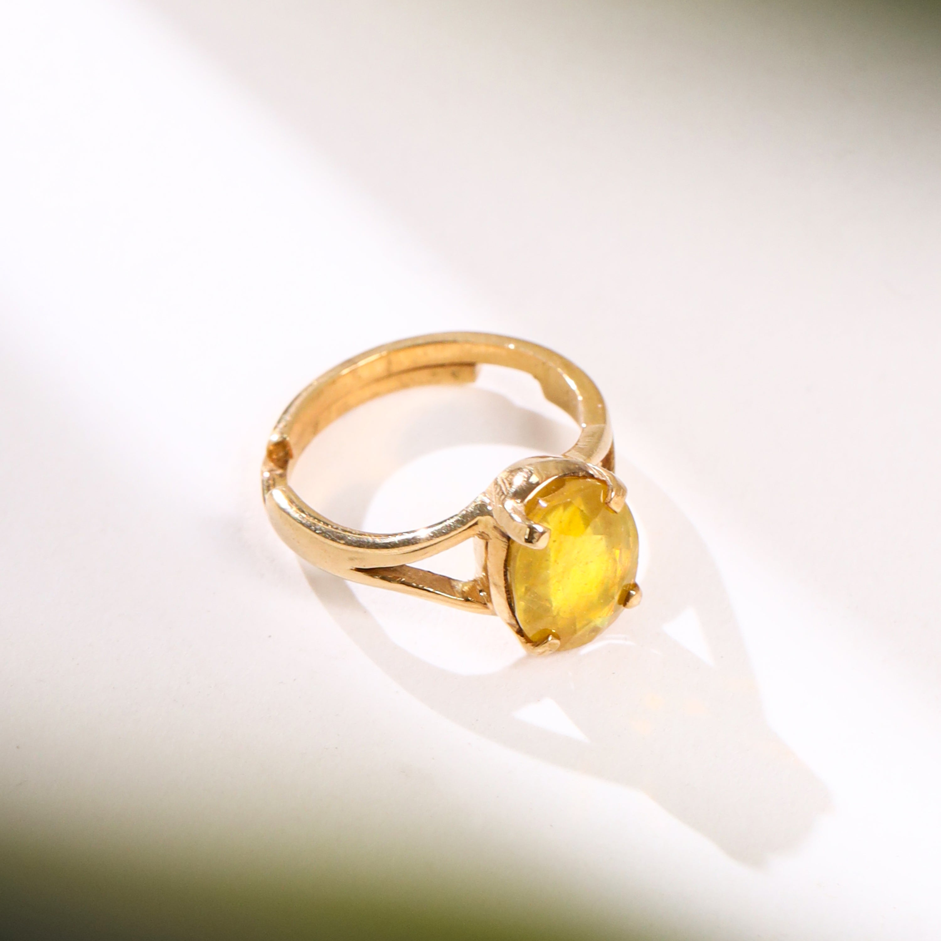 High Quality Yellow Sapphire (Pukhraj) Ring in Panchdhatu