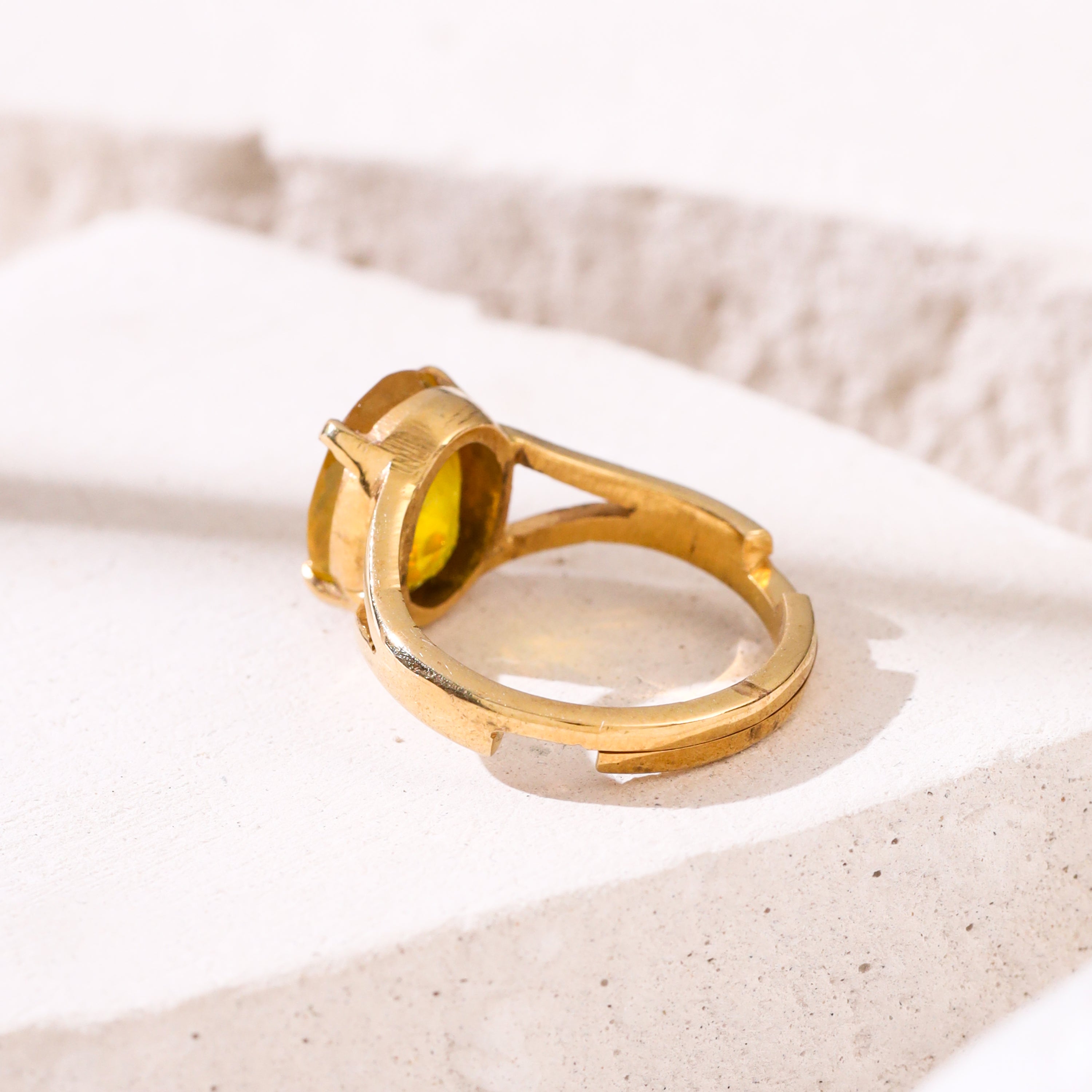 High Quality Yellow Sapphire (Pukhraj) Ring in Panchdhatu