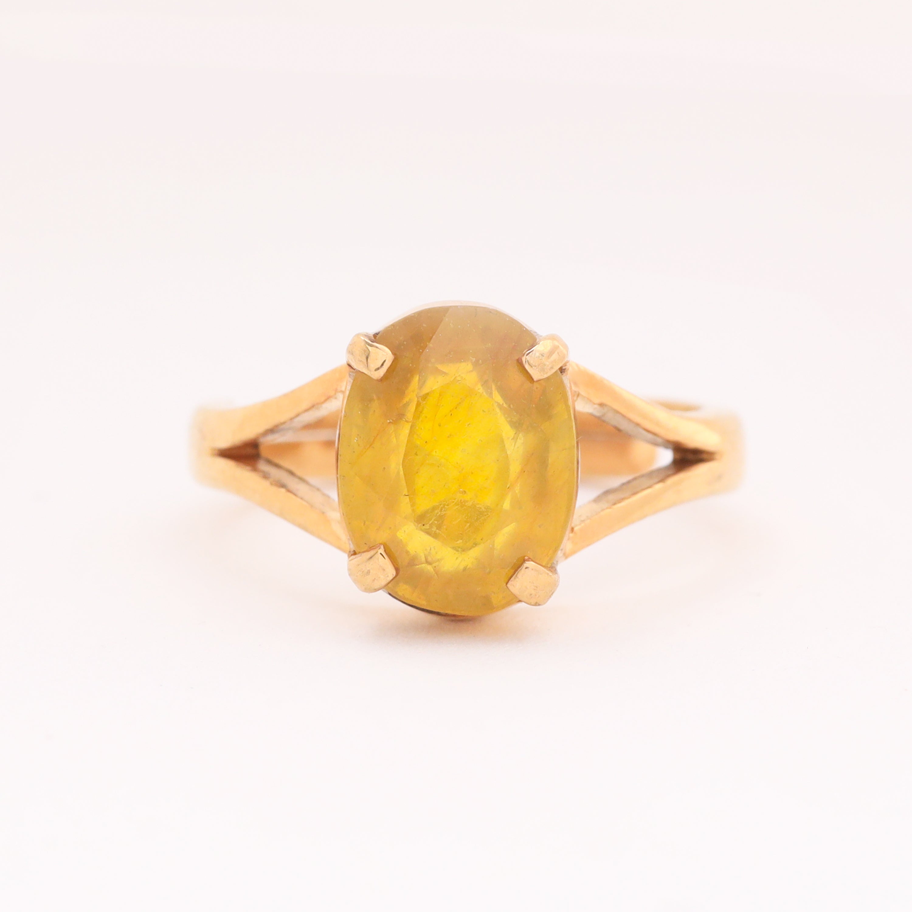 High Quality Yellow Sapphire (Pukhraj) Ring in Panchdhatu