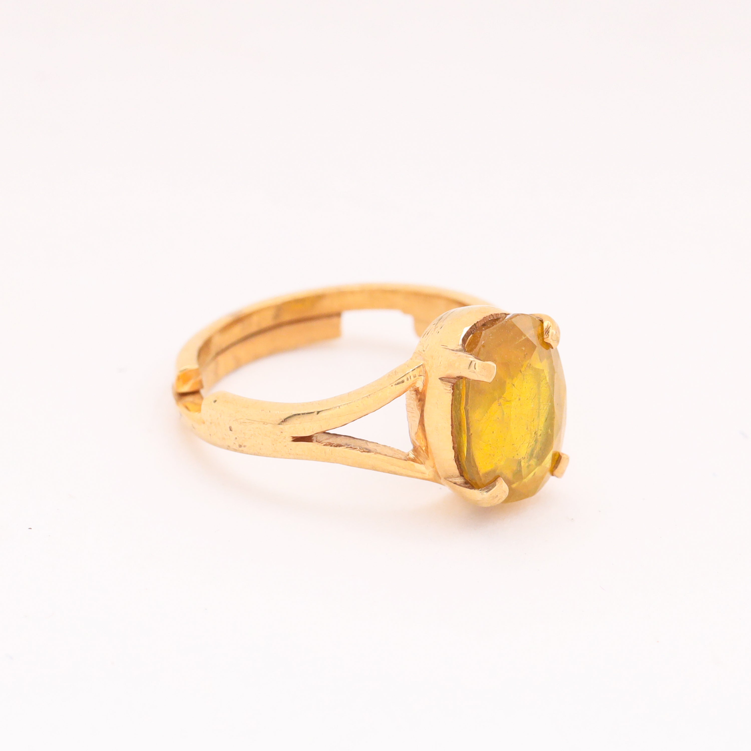 High Quality Yellow Sapphire (Pukhraj) Ring in Panchdhatu