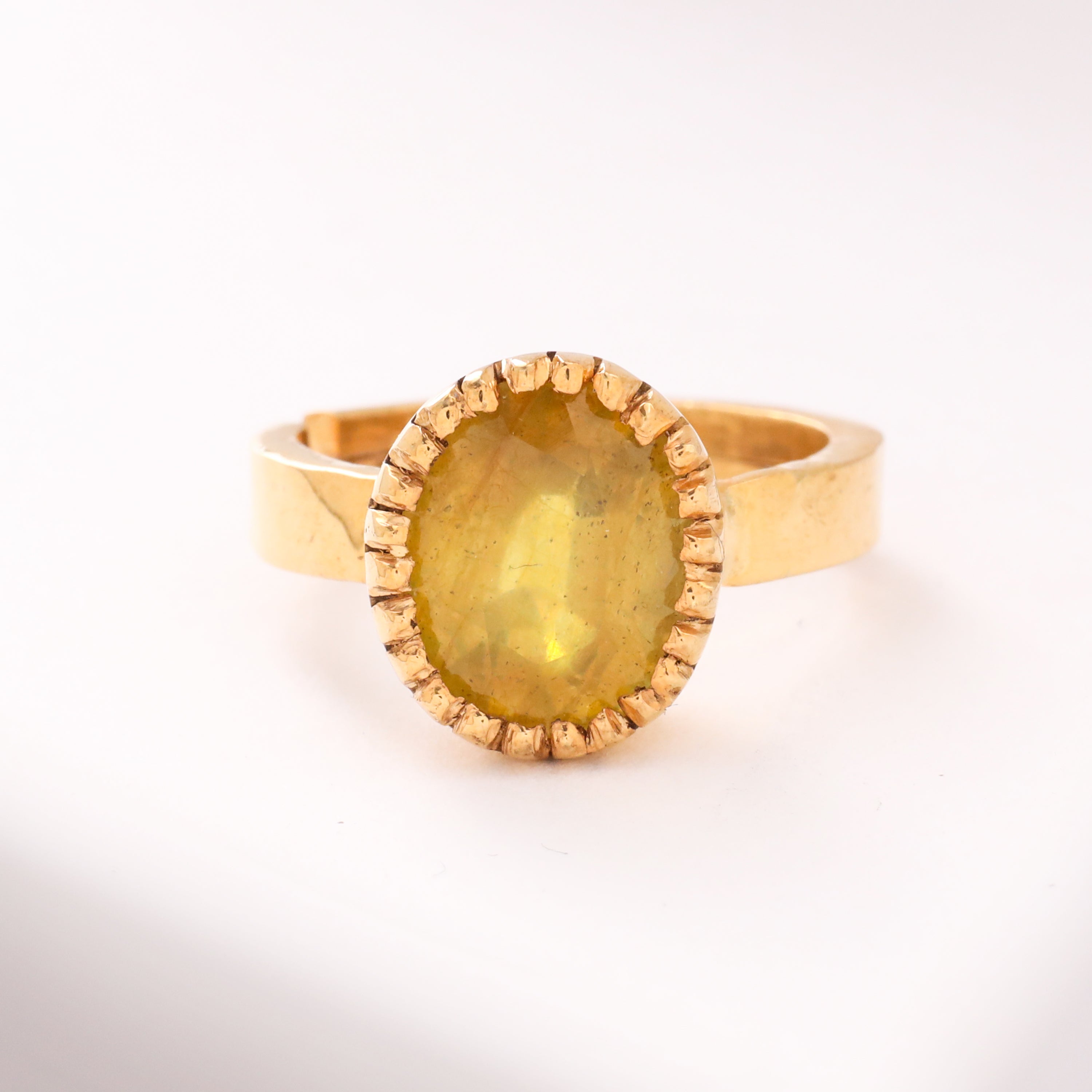 High Quality Yellow Sapphire (Pukhraj) Ring in Panchdhatu