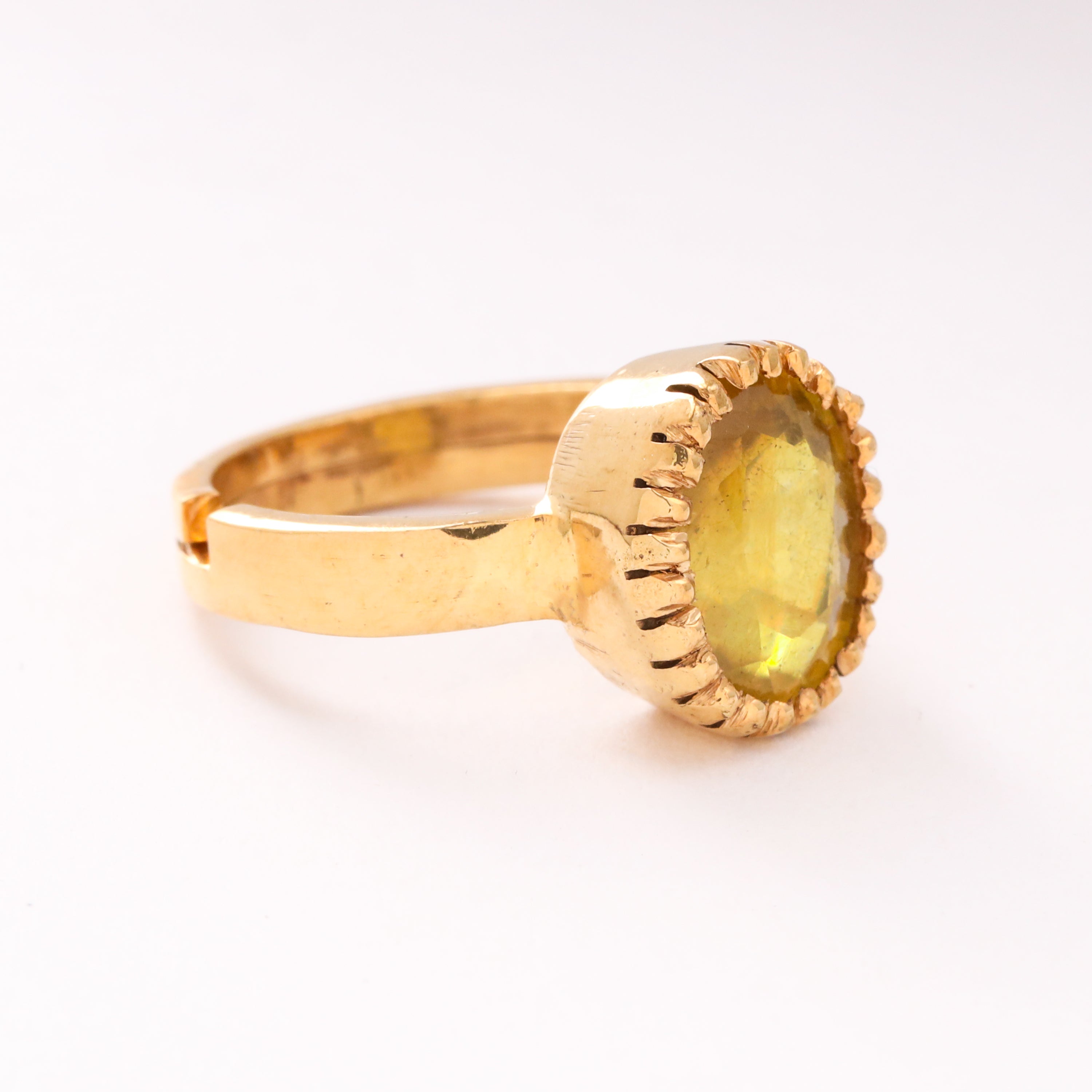 High Quality Yellow Sapphire (Pukhraj) Ring in Panchdhatu