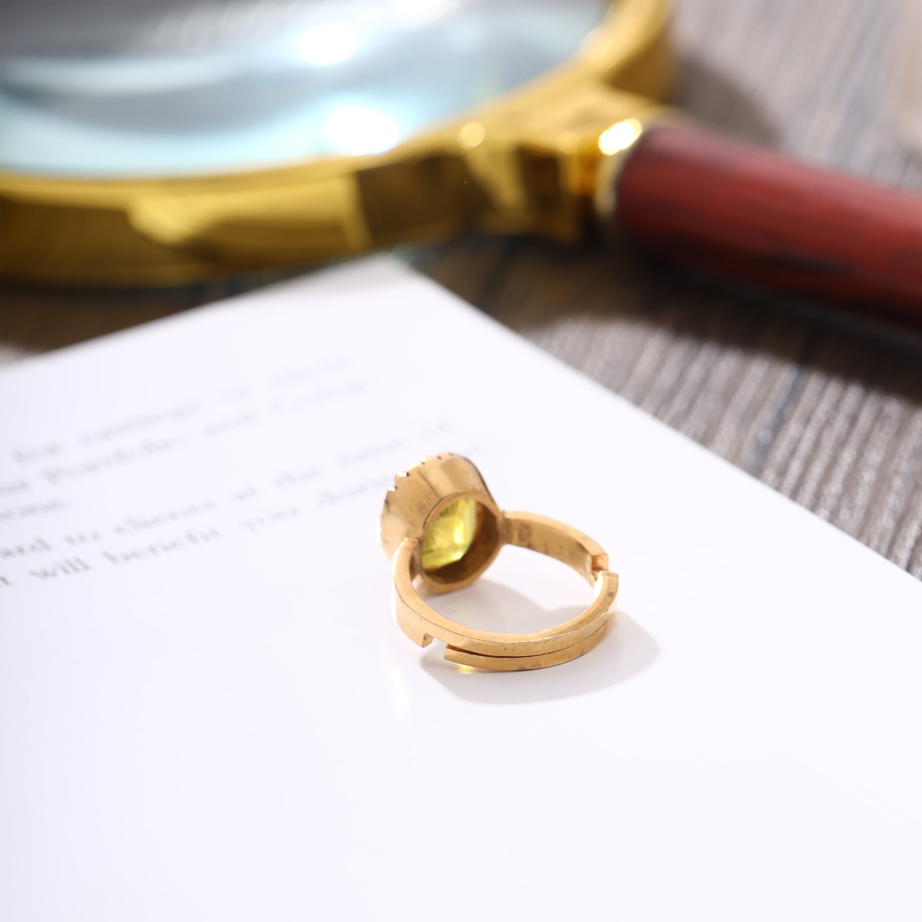High Quality Yellow Sapphire (Pukhraj) Ring in Panchdhatu