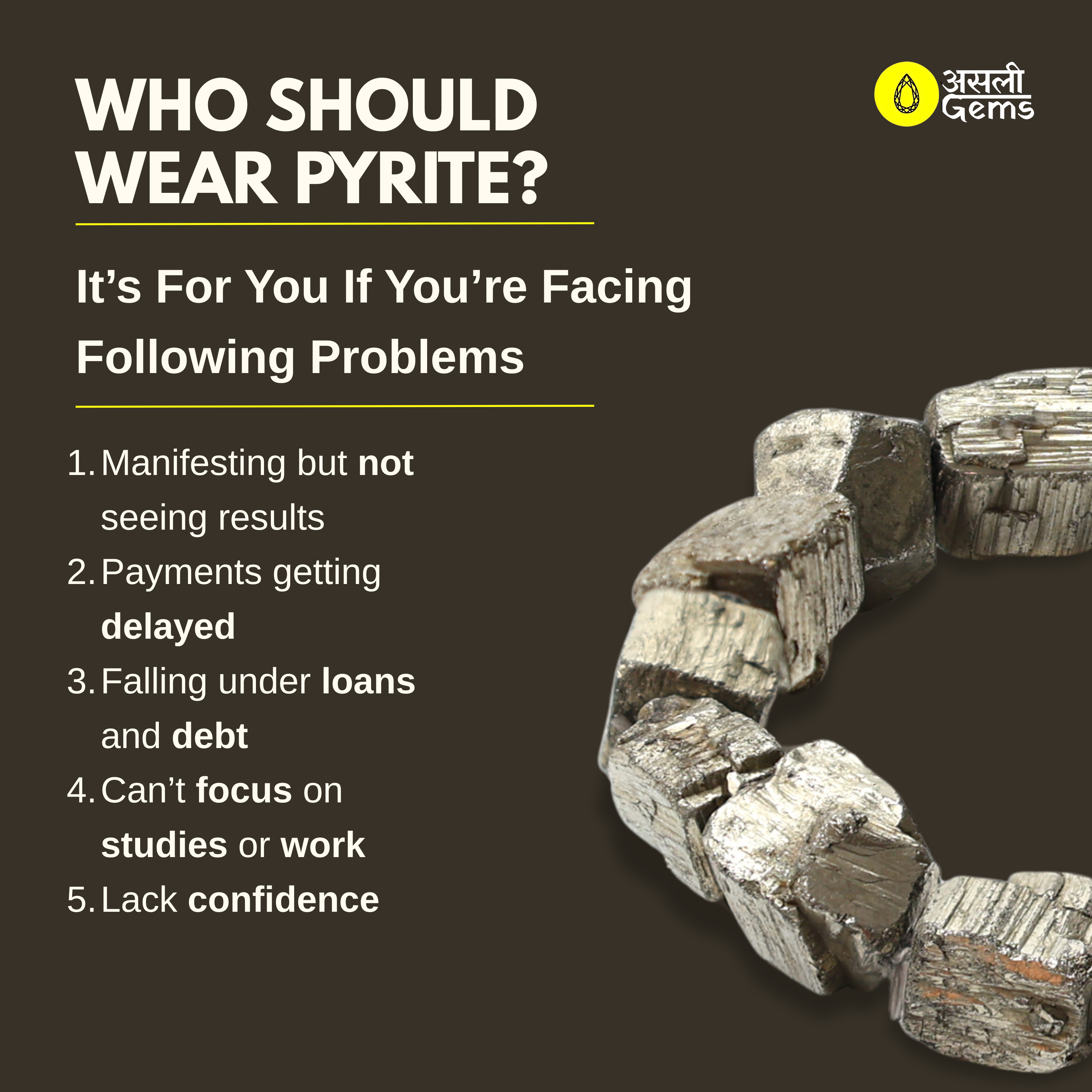 Authentic Raw Pyrite Bracelet